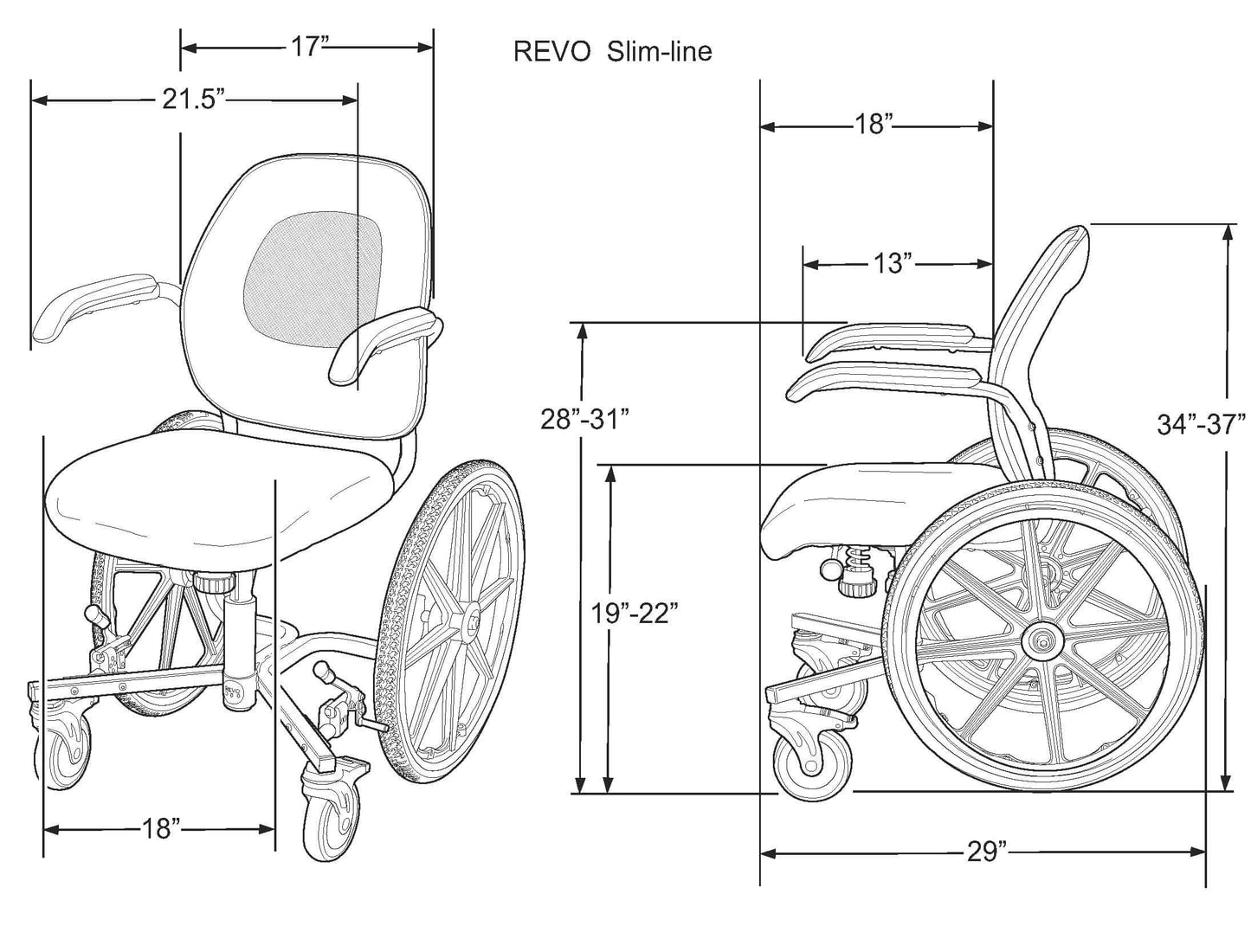 Flux Slim-line Daily Living Chair Wheelchair