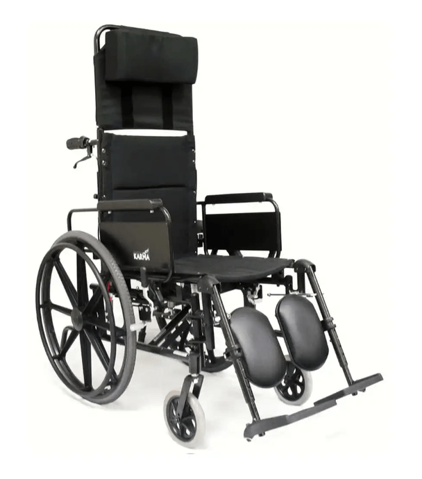 Karman KM5000 Lightweight Reclining Transport Wheelchair with Removable Desk Armrest