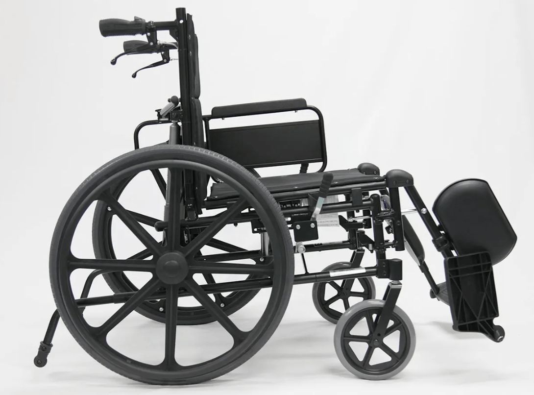 Karman KM5000 Lightweight Reclining Transport Wheelchair with Removable Desk Armrest