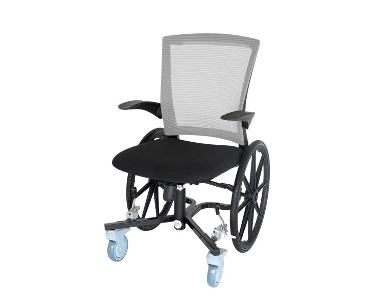 Flux Dart lightweight wheelchair with breathable fabric and modern design, front view