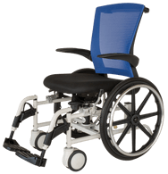 Modern wheelchair with adjustable height, tilt tension, and padded support