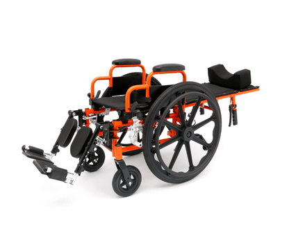 Ziggo Pro Reclining Mobility Pediatric Wheelchair, Orange, 12"